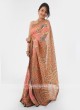 Organza Sequins Work Saree In Peach